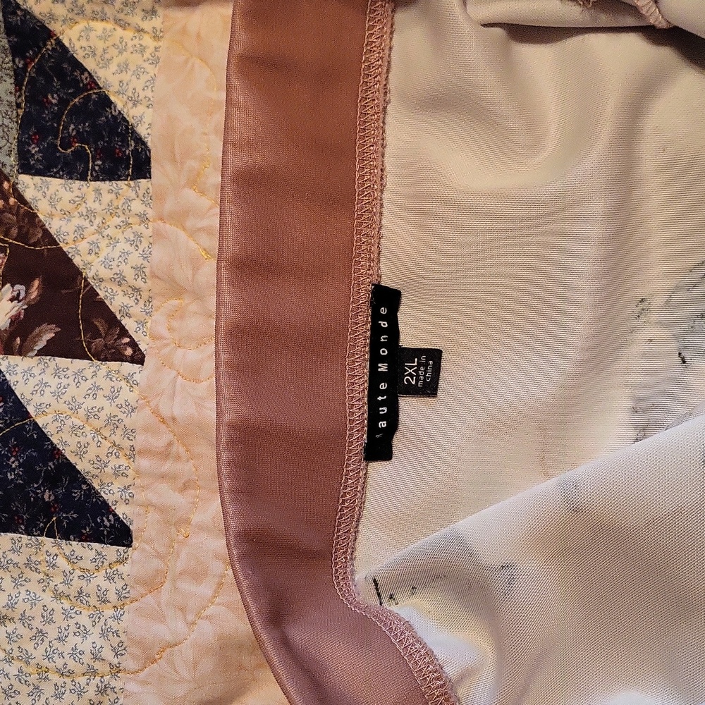 EUC Haute Monde Pink/Brown/Green Floral Skirt size 2XL - Picture 4 of 7